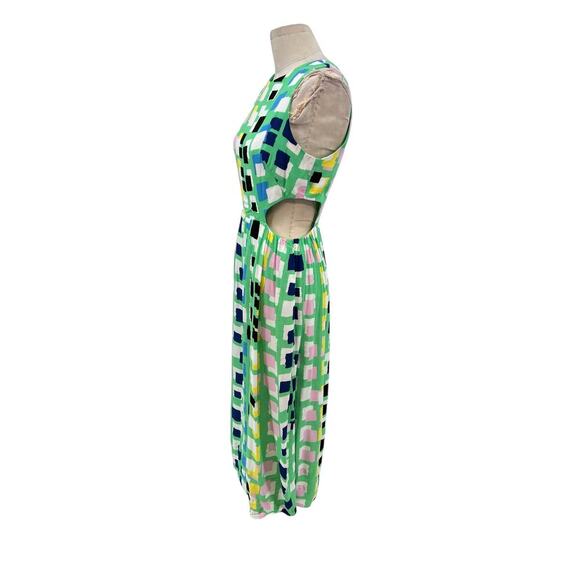Anthropologie‎ Corey Lynn Calter Midi Dress Abstract Cut Out Green Size Small - Picture 6 of 14
